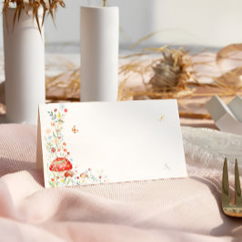 Little Love Bug Floral Baby shower Plaatskaartje