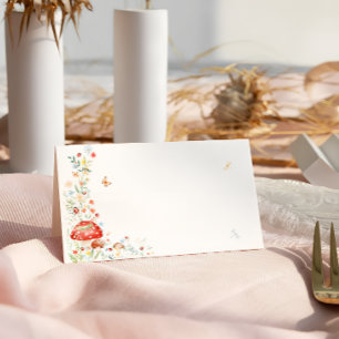 Little Love Bug Floral Baby shower Plaatskaartje