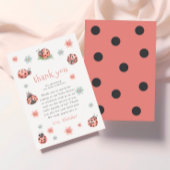 Little Love Bug Floral Girl Baby shower Bedankkaart