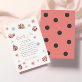 Little Love Bug Floral Girl Baby shower Bedankkaart
