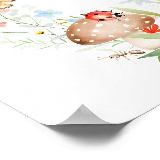 Little Love Bug Garden Baby shower Welkom Poster (Hoek)