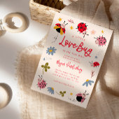 Little Love Bug Girl Baby shower Kaart