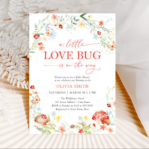 Little Love Bug Girl Baby shower Kaart