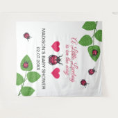 Little Love Bug Is On The Way Ladybug Baby Shower Wandkleed (Voorkant (horizontaal))