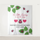 Little Love Bug Is On The Way Ladybug Baby Shower Wandkleed (Voorkant)