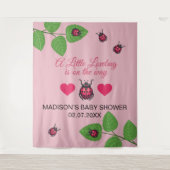 Little Love Bug Is On The Way Ladybug Baby Shower Wandkleed (Voorkant)