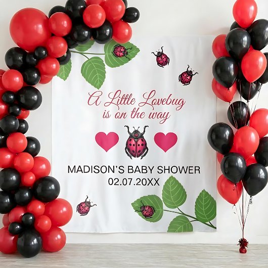 Little Love Bug Is On The Way Ladybug Baby Shower Wandkleed