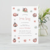 Little Love Bug is op de weg meisje Baby shower Kaart (Staand voorkant)