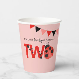 Little Love Bug is Turning Two Ladybug Paper Cups Papieren Bekers