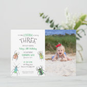 Little Love Bug Kids Birthday Invitation Kaart (Staand voorkant)