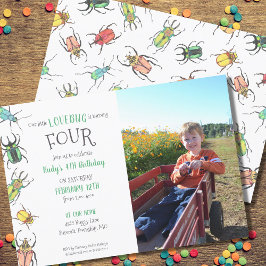 Little Love Bug Kinder 4th Birthday Invitation Kaart