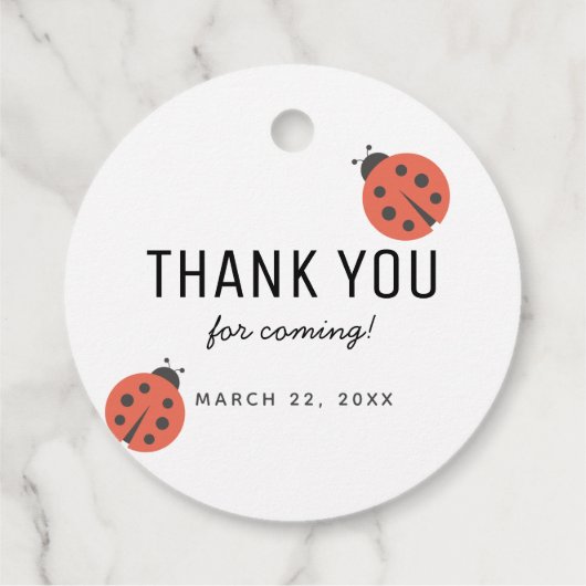 Little Love Bug Ladybug Baby shower Bedankt Bedankjes Labels (Achterkant)