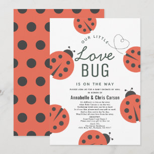 Little Love Bug Ladybug Baby shower by Mail Kaart