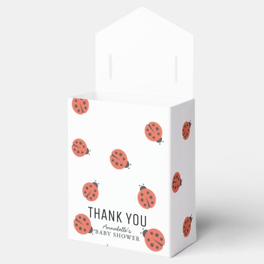 Little Love Bug Ladybug Baby shower Favor Box Bedankdoosjes (Geopend)
