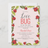 Little Love Bug Ladybug Baby shower Invitation Kaart (Voorkant)