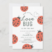 Little Love Bug Ladybug Baby shower Invitation Kaart (Voorkant)