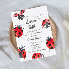 Little Love Bug Ladybug Baby shower Kaart