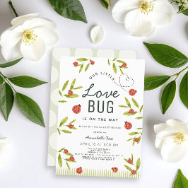 Little Love Bug Ladybug Baby shower Kaart