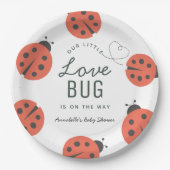 Little Love Bug Ladybug Baby shower Papieren Bordje (Voorkant)