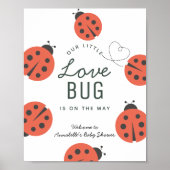 Little Love Bug Ladybug Baby shower Welcome Poster (Voorkant)