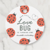Little Love Bug Ladybug Birthday Dank je wel voor Bedankjes Labels (Voorkant)