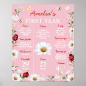 Little Love Bug Ladybug Birthday Milestone Sign Poster (Voorkant)