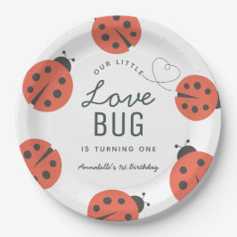 Little Love Bug Ladybug Birthday Paper Borden Papieren Bordje