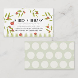 Little Love Bug Ladybug Books for Baby shower Informatiekaartje