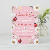 Little Love Bug Ladybug Daisy Baby Shower Kaart (Staand voorkant)