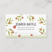 Little Love Bug Ladybug Diaper Raffle Ticket Informatiekaartje (Voorkant)