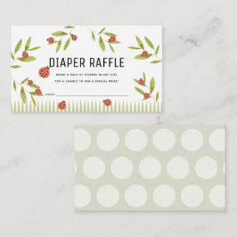 Little Love Bug Ladybug Diaper Raffle Ticket Informatiekaartje