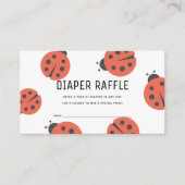 Little Love Bug Ladybug Diaper Raffle Ticket Informatiekaartje (Voorkant)