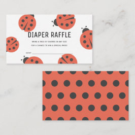 Little Love Bug Ladybug Diaper Raffle Ticket Informatiekaartje