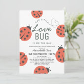 Little Love Bug Ladybug Drive-by Baby shower Kaart (Staand voorkant)