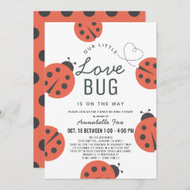 Little Love Bug Ladybug Drive-by Baby shower Kaart