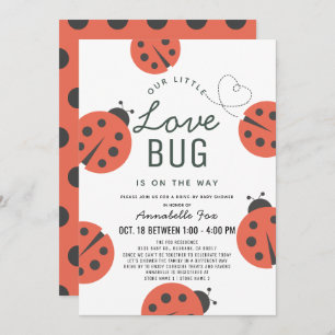 Little Love Bug Ladybug Drive-by Baby shower Kaart