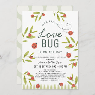 Little Love Bug Ladybug Drive-by Baby shower Kaart