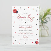 Little Love Bug Ladybug Girl Baby shower Kaart (Staand voorkant)