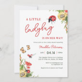 Little Love Bug Ladybug Girl Baby shower Kaart (Voorkant)