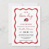 Little Love Bug Ladybug Girl Baby shower Kaart (Voorkant)