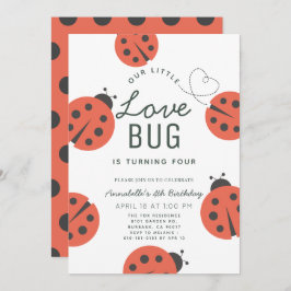 Little Love Bug Ladybug Girl Birthday Kaart