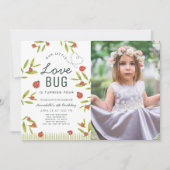 Little Love Bug Ladybug Girl Foto Birthday Kaart (Voorkant)