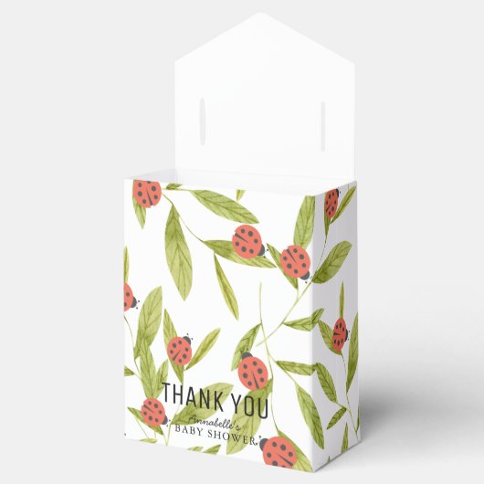 Little Love Bug Ladybug Leaf Baby shower Bedankdoosjes (Geopend)