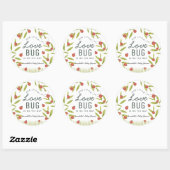 Little Love Bug Ladybug Leaf Baby shower Ronde Sticker (Vel)