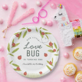 Little Love Bug Ladybug Leaf Birthday Papieren Bordje (Feest)