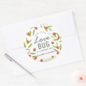 Little Love Bug Ladybug Leaf Birthday Ronde Sticker (Envelop)