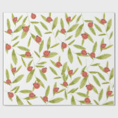 Little Love Bug Ladybug Leaf Wrapping Paper Cadeaupapier (Vlak)