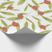 Little Love Bug Ladybug Leaf Wrapping Paper Cadeaupapier (Hoek)