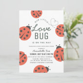 Little Love Bug Ladybug Virtual Baby shower Kaart (Staand voorkant)