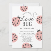 Little Love Bug Lichtroze lieveheersbeestje 1e ver Kaart (Voorkant)